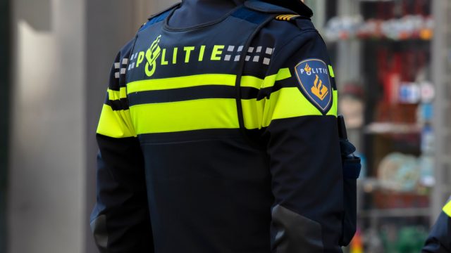 Backside,Of,A,Police,Man,At,Amsterdam,The,Netherlands,4-5-2020